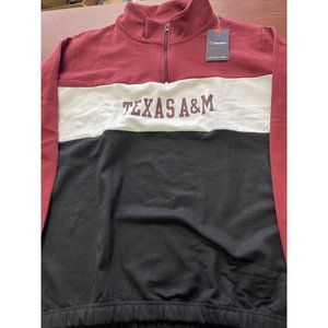 Texas AM Sweatshirt Mens XL 1/4 Zip Sweatshirt New With Tags Aggies